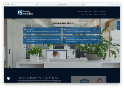 Webseite für die SAP®-Beratung koenig.solutions in Walldorf