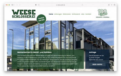 Webseite für die Schlosserei Weese